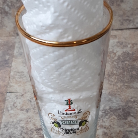 Tall beer Glass LINDEMANS Gold Rim Barware - Picture 7 of 8